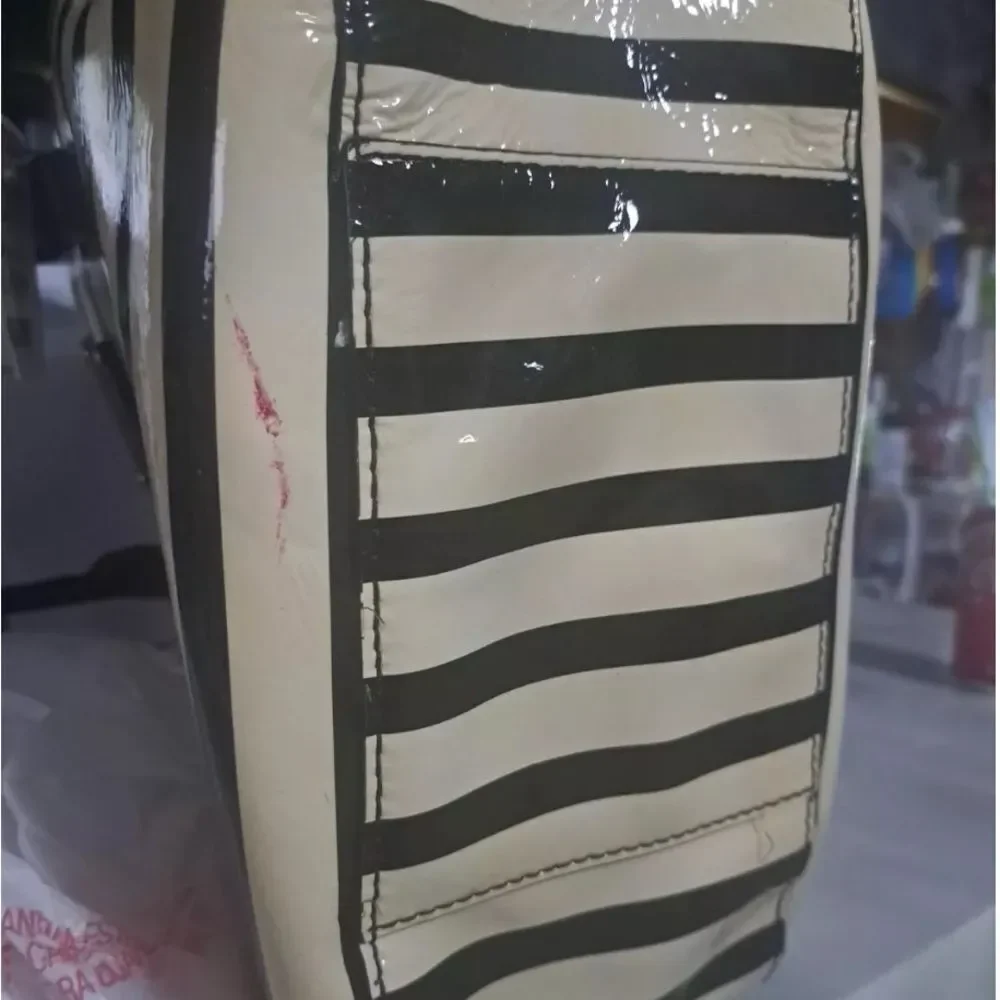 NEW! Kate Spade Chic Striped Handbag Blk & Cream